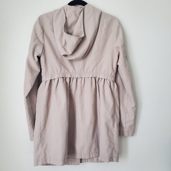 VILA CLOTHING Quality Women's Hooded Trench Coat Jacket Babydoll Loose Fit MED - Picture 6 of 12